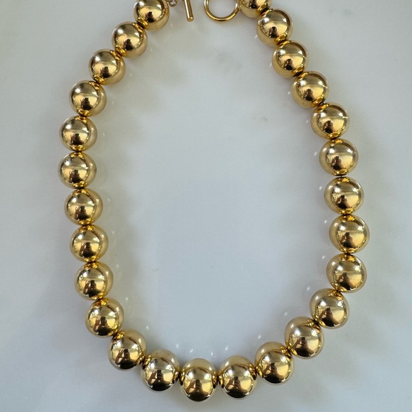Extra Large Gold Beaded Necklace - Picture 10 of 12